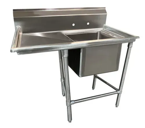 Advance Tabco 9-1-24-36L Commercial Sink, (1) One Compartment, 18 Gauge Stainless Steel Construction with Stainless Steel Legs and With Left-hand Drainboard - 58" W