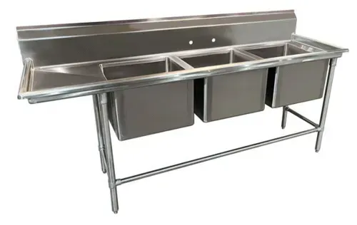 Advance Tabco 94-63-54-18L Commercial Sink, (3) Three Compartment, Construction with and - 850" W