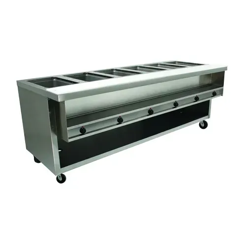 Advance Tabco HDSW-6-240-BS Electric Hot Food Steam Table with (6) 12" x 20" Hot Food Insulated Wells and Thermostatic Controls