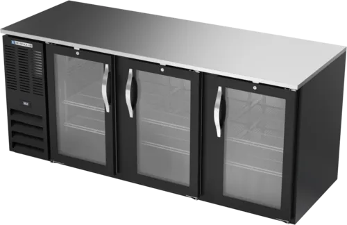 Beverage Air BB78HC-1-FG-B 3 Door Refrigerated Back Bar Storage Cabinet