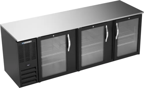 Beverage Air BB94HC-1-FG-B 3 Door Refrigerated Back Bar Storage Cabinet