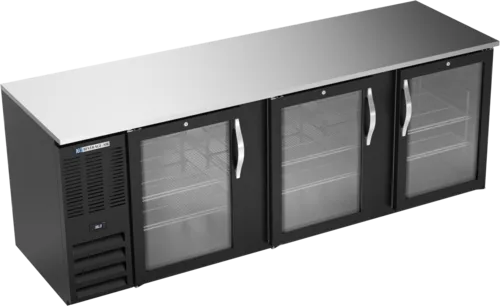 Beverage Air BB94HC-1-G-B 3 Door Refrigerated Back Bar Storage Cabinet