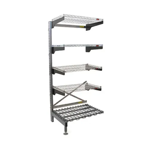 Eagle Group Q3036V86A-5D Q-LEVER Cantilever Add-On Shelving Unit,  5-tier,  37-1/2"W x 35"D x 86"H overall size