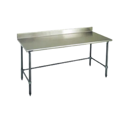 Eagle Group T24108STEB-BS Work Table, 16 Gauge Stainless Steel Top with Open Base, Stainless Steel Legs and 4 1/2" Backsplash - 108"W x 24"D x 39.63"H