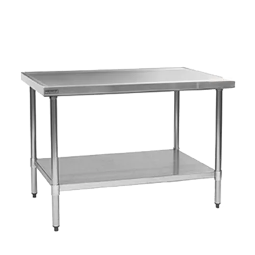 Eagle Group Eagle T30120EM Spec-Master® Work Table, 14 Gauge Stainless Steel Top with Undershelf, Galvanized Steel Legs and without Backsplash - 120"W x 30"D x 35.13"H