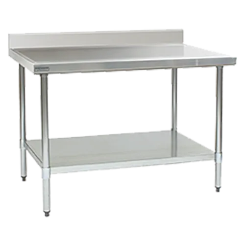 Eagle Group T36108EM-BS Work Table, 14 Gauge Stainless Steel Top with Undershelf, Galvanized Steel Legs and 4 1/2" Backsplash - 108"W x 36"D x 39.63"H