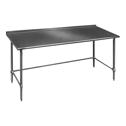 Eagle Group UT3036GTB Work Table, 16 Gauge Stainless Steel Top with Open Base, Galvanized Steel Legs and 1 1/2" Backsplash - 36"W x 30"D x 36.63"H