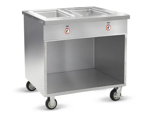 FWE / Food Warming Equipment Co., Inc. HLC-2W6-1-DRN Handy Line (2) 12" x 20" x 6-1/2" Deep Wells Electric Hot Food Serving Counter with Individual Controls