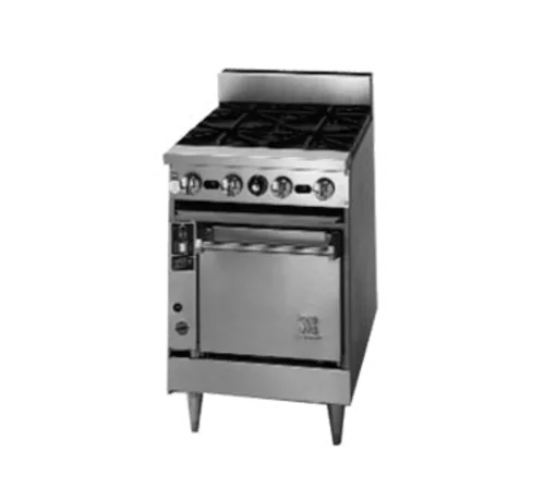Jade Range JBR-12G-2 Restaurant Gas Range, 24" W with 2 Burners (1) 12" Griddle and Cabinet Base - 84,000 BTU