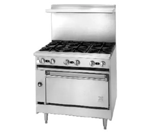 Jade Range JBR-12G-4-36C Restaurant Gas Range, with 4 Burners (1) 12" Griddle and Convection oven - 164,000 BTU