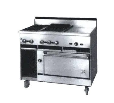 Jade Range JBR-2-24G-36C Restaurant Gas Range, with 2 Burners (1) 24" Griddle and Convection oven - 133,000 BTU