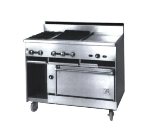 Jade Range JBR-2-24G-36C Restaurant Gas Range, with 2 Burners (1) 24" Griddle and Convection oven - 133,000 BTU