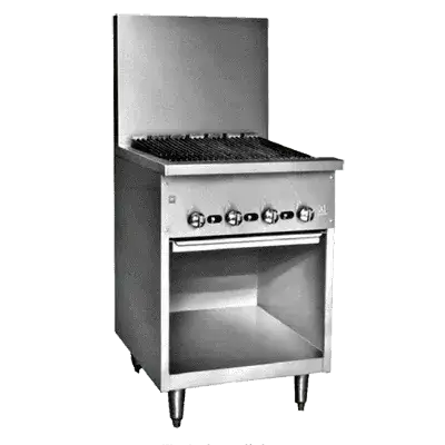 Jade Range JBR-36B Restaurant Gas Range, with (1) 36" Charbroiler and Cabinet Base - 90,000 BTU