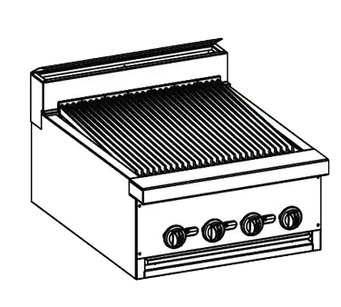 Jade Range JBR-48B-M Restaurant Gas Range, 48" W with Modular Base (1) 48" Charbroiler and Infinite Manual Controls, - 120,000 BTU