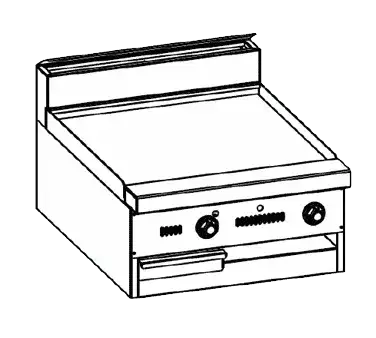 Jade Range JBR-48G-M Restaurant Gas Range, 48" W with Modular Base (1) 48" Griddle and Manual Controls, - 96,000 BTU