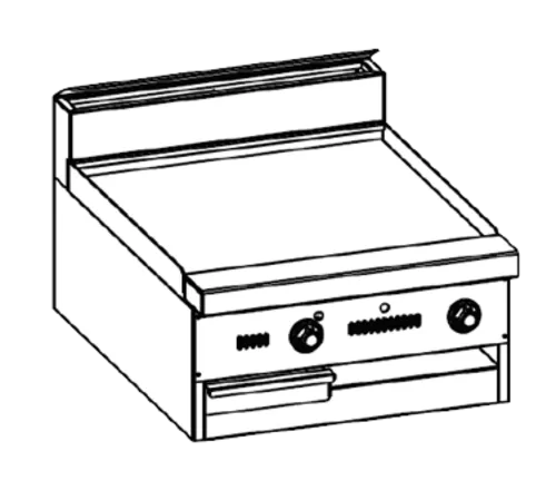Jade Range JBR-60G-M Restaurant Gas Range, 60" W with (1) 60" Griddle and (1) Modular Base - 96,000 BTU