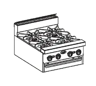 Jade Range JBR-8-M Restaurant Gas Range, 48" W with 8 Modular Base and Infinite Manual Controls, - 240,000 BTU