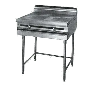Jade Range JMRH-2FHT Commercial Range, 36" W with (2) 18" French Hot Tops and Modular Base - 60,000 BTU