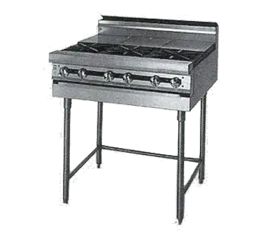 Jade Range JMRH-3ST Commercial Range, 36" W with 3 Burners (3) Hot Tops and Modular Base - 150,000 BTU