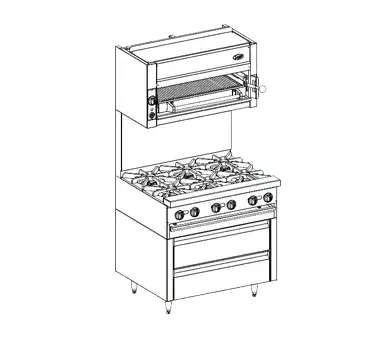 Jade Range JRLH-02R-B-36 Bistro™ Fire & Ice™ 36" 2 Drawer Refrigerated Chef Base with Top