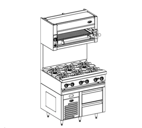 Jade Range JRLH-02S-B-36 Bistro™ Fire & Ice™ 36" 2 Drawer Refrigerated Chef Base with Top