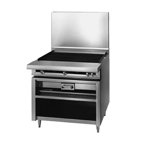 Jade Range JTKC-36-RAD Commercial Range, 36" W with (1) 36" Chitwood Charbroiler and Cabinet Base - 95,000 BTU