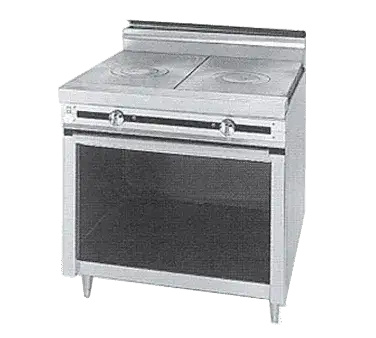 Jade Range JTRH-2FHT Commercial Range, 36" W with (2) French Hot Tops and Cabinet Base - 60,000 BTU