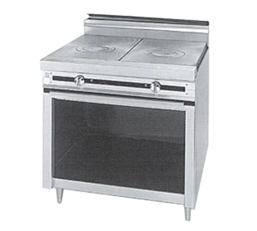 Jade Range JTRH-2FHT Commercial Range, 36" W with (2) French Hot Tops and Cabinet Base - 60,000 BTU