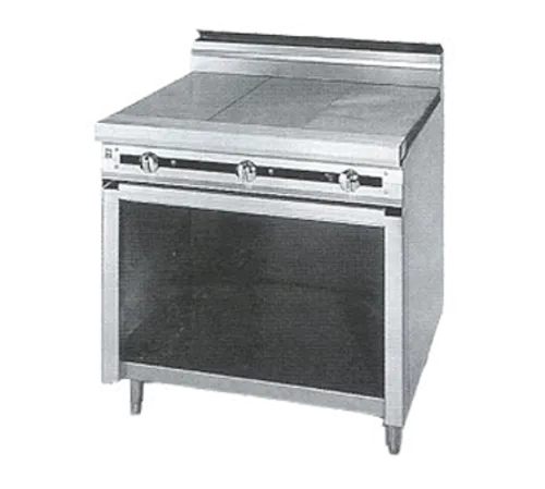 Jade Range JTRH-2HT Commercial Range, 36" W with (2) 18" Hot Tops and Cabinet Base - 70,000 BTU