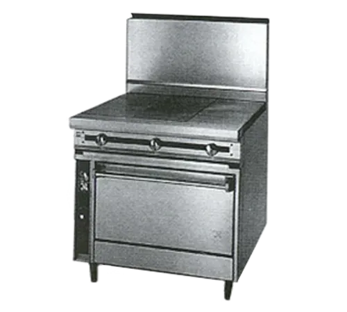 Jade Range JTRH-3HT-36C Commercial Range, 36" W with (3) 12" Hot Tops and Convection oven - 135,000 BTU