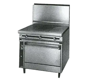 Jade Range JTRH-3HT-36C Commercial Range, 36" W with (3) 12" Hot Tops and Convection oven - 135,000 BTU