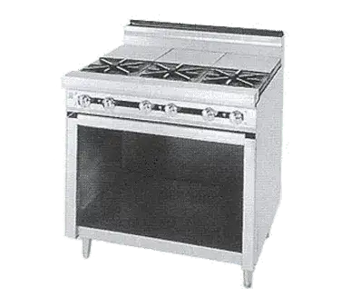 Jade Range JTRH-3ST Commercial Range, 36" W with 3 Burners (3) Hot Tops and Cabinet Base - 135,000 BTU