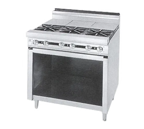 Jade Range JTRH-3ST Commercial Range, 36" W with 3 Burners (3) Hot Tops and Cabinet Base - 135,000 BTU