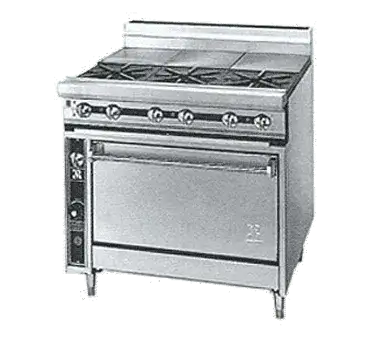 Jade Range JTRH-3ST-36 Commercial Range, 36" W with 3 Burners (3) Hot Tops and Standard Oven - 170,000 BTU
