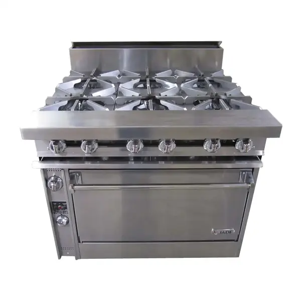 Jade Range JTRH-6-36C Commercial Range, 36" W with 6 Burners and Convection oven - 240,000 BTU
