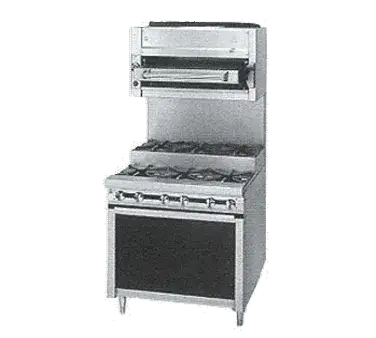 Jade Range JTRHE-3-3 Commercial Range, 36" W with 6 Burners and Cabinet Base - 180,000 BTU