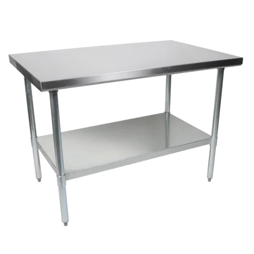 John Boos FBLG6030-X Work Table, 18 Gauge Stainless Steel Top with Galvanized Steel Undershelf and without Backsplash - 60"W x 30"D