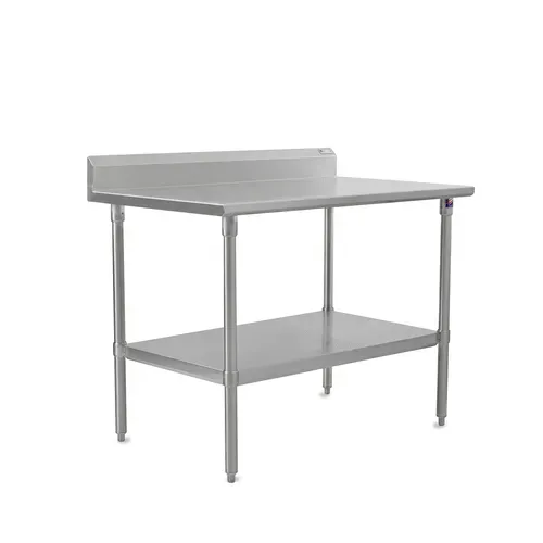 John Boos ST6R5-3648SSK Work Table, 16 Gauge Stainless Steel Top with Stainless Steel Undershelf and 5" Backsplash - 48"W x 36"D