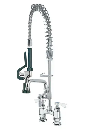 Krowne Metal 18-406L Krowne Royal Series Space Saver Pre-Rinse Assembly with Add-On Faucet with 6" Spout