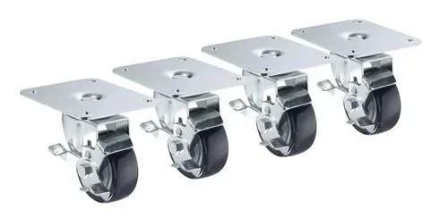 Krowne Metal 28-170S 4" x 5" Plate caster with 3" wheel (set of 4)