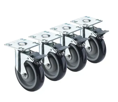 Krowne Metal 28-260S Krowne Heavy Duty Plate Caster with Front Brake