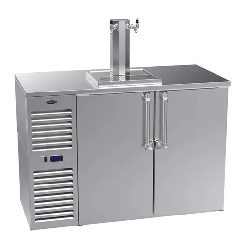 Krowne Metal DB52 2 Taps 1/2 Barrel Draft Beer Cooler - Stainless Steel, 2 Kegs Capacity