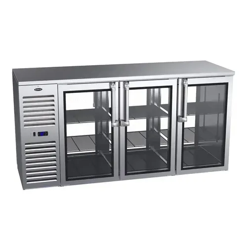 Krowne Metal KPT72L Pass-Thru Refrigerated Back Bar Cabinet  two-section