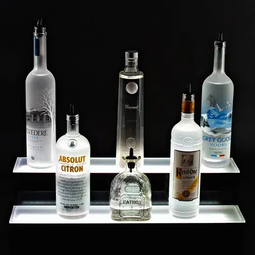 Krowne Metal KR-2T72-R Countertop Lighted Liquor Bottle Display - 36 Bottle Capacity