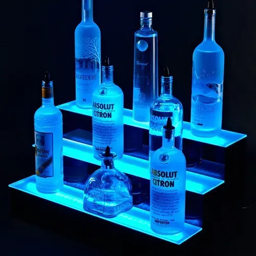 Krowne Metal KR-3T48-L Countertop Lighted Liquor Bottle Display - 36 Bottle Capacity