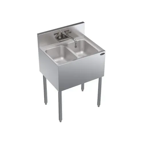 Krowne Metal KR19-22C Underbar Sink Unit, 2 Compartment, 24"W x 19"D