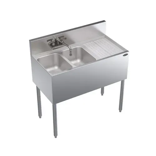 Krowne Metal KR19-32L Underbar Sink Unit, 2 Compartment, 36"W x 19"D