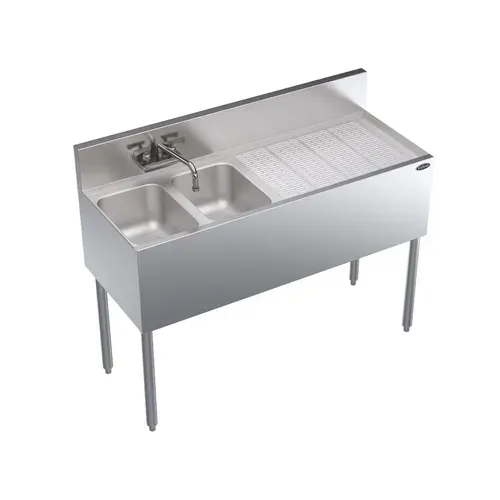 Krowne Metal KR19-42L Underbar Sink Unit, 2 Compartment, 48"W x 19"D