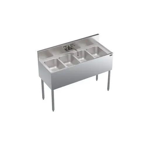 Krowne Metal KR19-44C Underbar Sink Unit, 4 Compartment, 48"W x 19"D