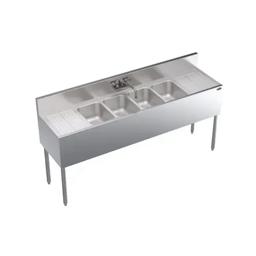 Krowne Metal KR19-64C Underbar Sink Unit, 4 Compartment, 72"W x 19"D